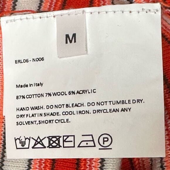 NWOT ERL White and Red Embroidered Striped Sweater - Picture 6 of 6